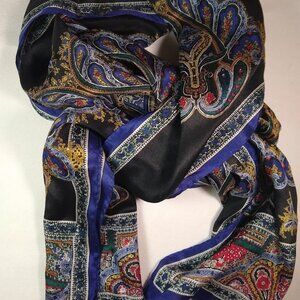 80's Vintage Oscar de la Renta oblong silk scarf multi-colors